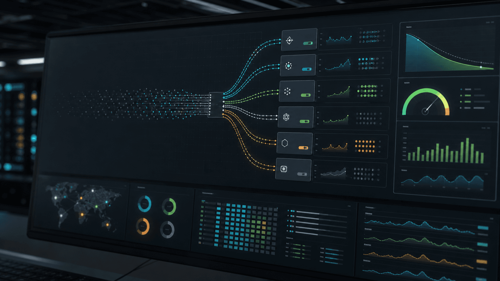 AI routing dashboard visualizing token spend reduction
